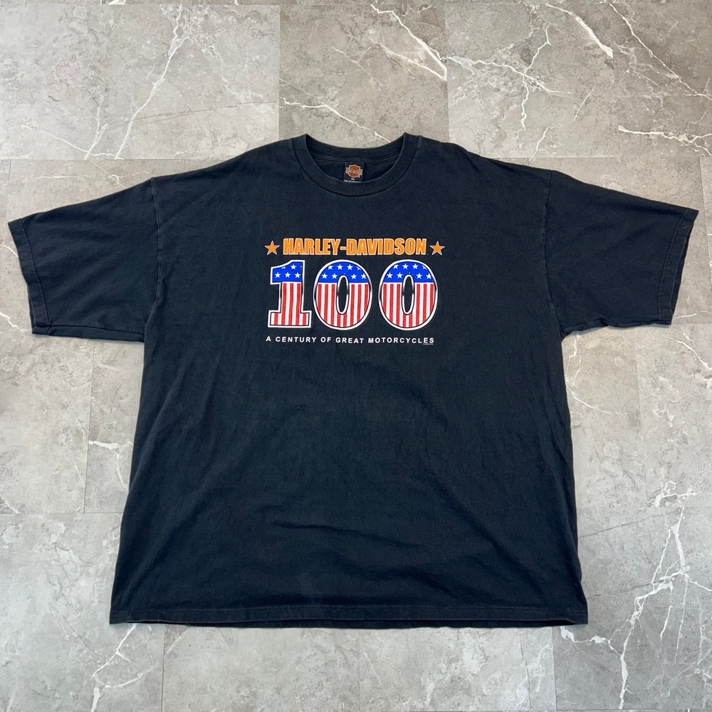 Vintage Harley Davidson Graphic Tee Mens 4XL 100 Years Short Sleeve Ohio Shirt